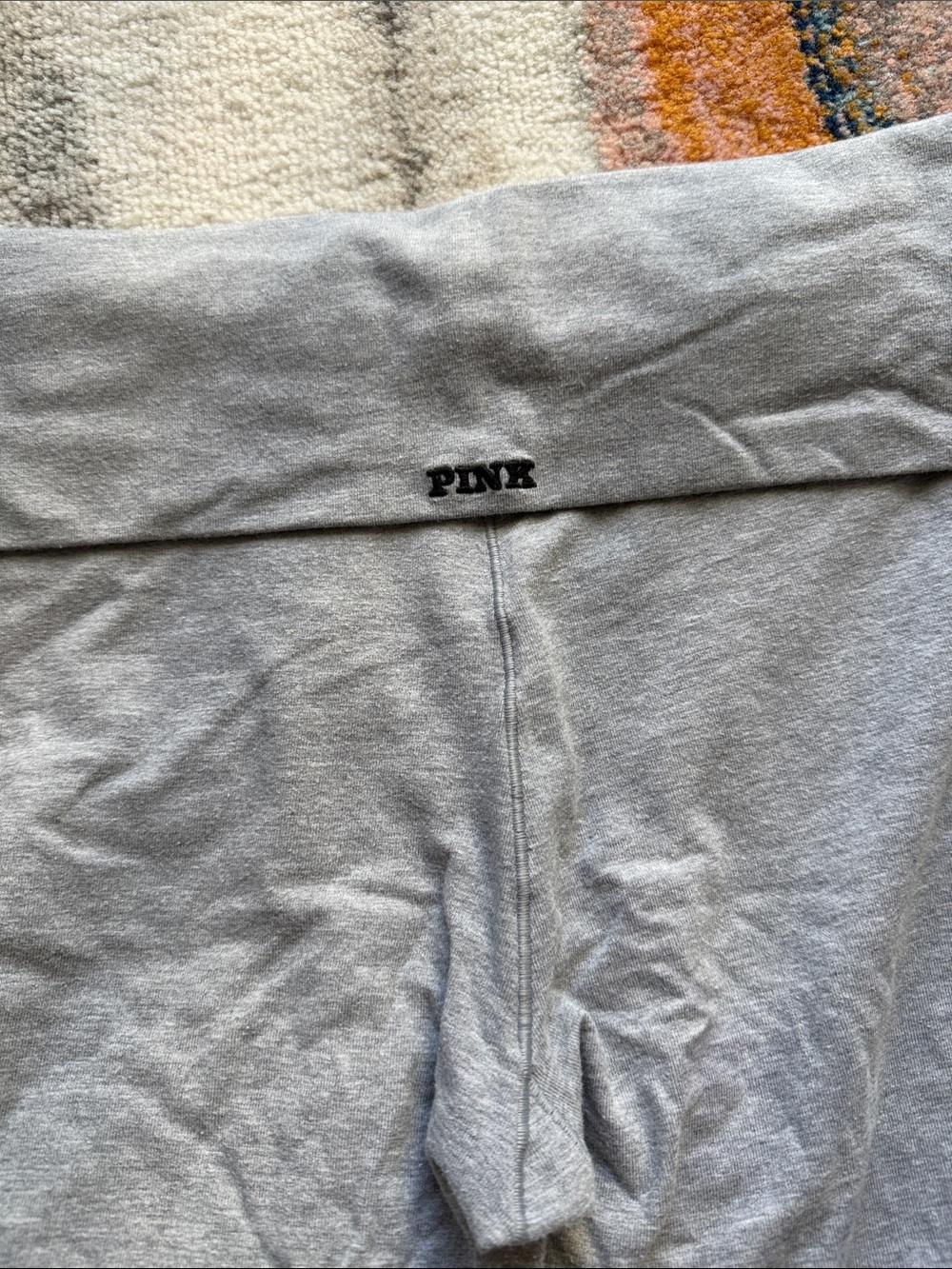 PINK Foldover Waist Gray Leggings